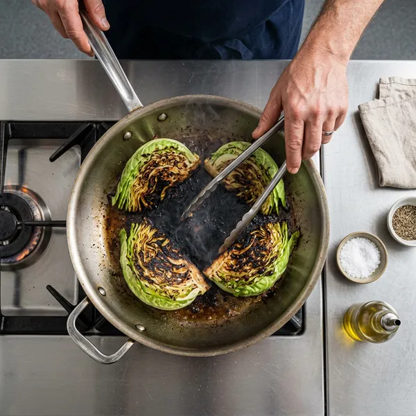 Chou grillé à la poêle