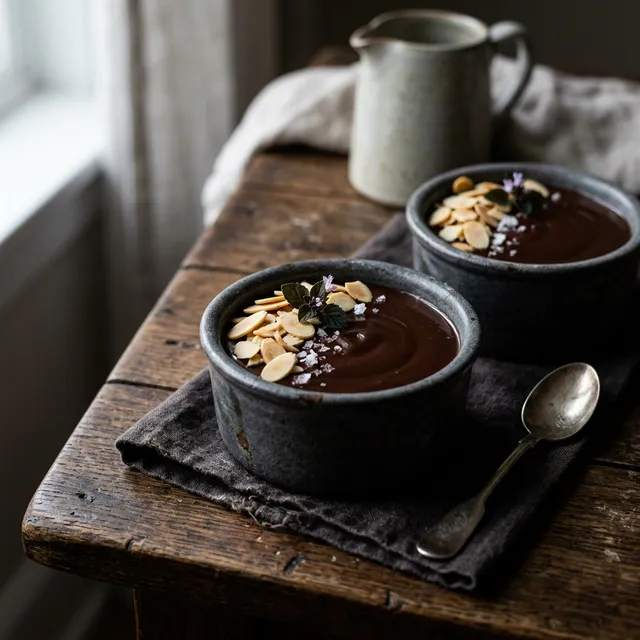 Crème aux œufs légère, au chocolat et fève de Tonka
