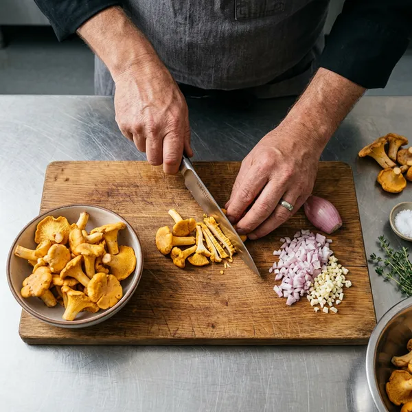 Préparation des girolles