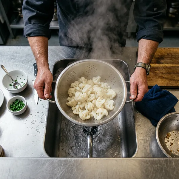 Égouttage du chou-fleur