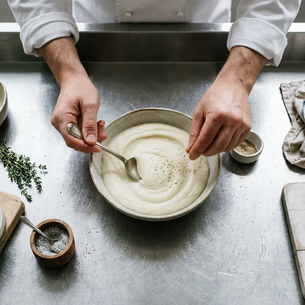 Finition de la mousseline de chou-fleur