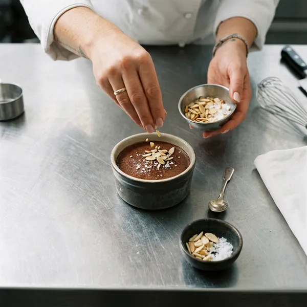 Crème chocolat tonka servie